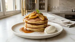 Pancake con mele caramellate: soffici, alti e pronti in padella