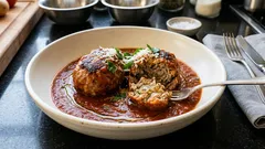 Mantoppole irpine: polpette di pane e salsiccia cotte nel sugo, morbide e saporite