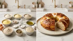 Tortano di pane con uova: il lievitato a ciambella perfetto per la tavola delle feste