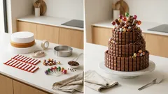 Torta Kinder scenografica senza cottura: la candy cake perfetta per le feste