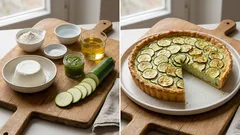 Crostata salata pesto e zucchine: ricotta cremosa e base all’olio senza burro