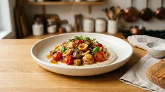 Orecchiette con pachino e crema di melanzane: un primo cremoso, fresco e bilanciato